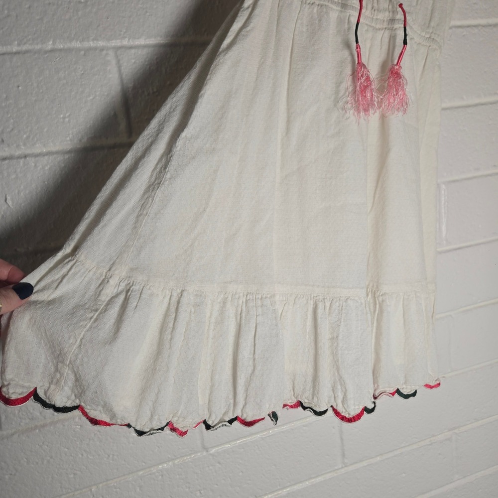 Anthropologie Raga Orchid Creek Embroidered Mini Dress Small Boho Tassel Sequins - Picture 5 of 8